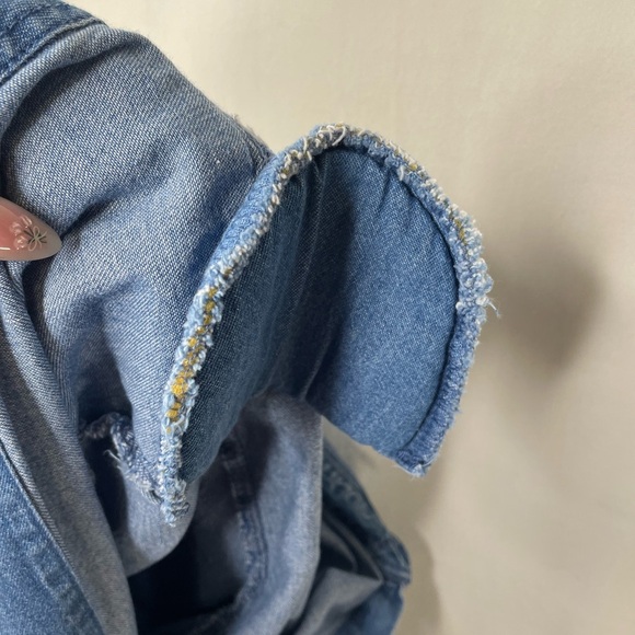 Vintage Denim Shirt Pineapple Palm Tree‎ Embroidery Hawaiian Size L - Picture 9 of 13